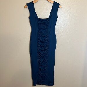 OH Polly Blue Ruched Dress